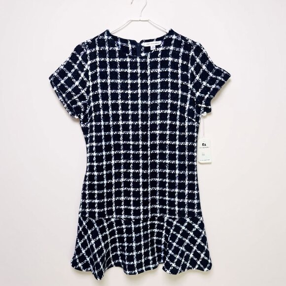 Free Assembly Black & White Checked Short Sleeve Dress Size L - Picture 1 of 8